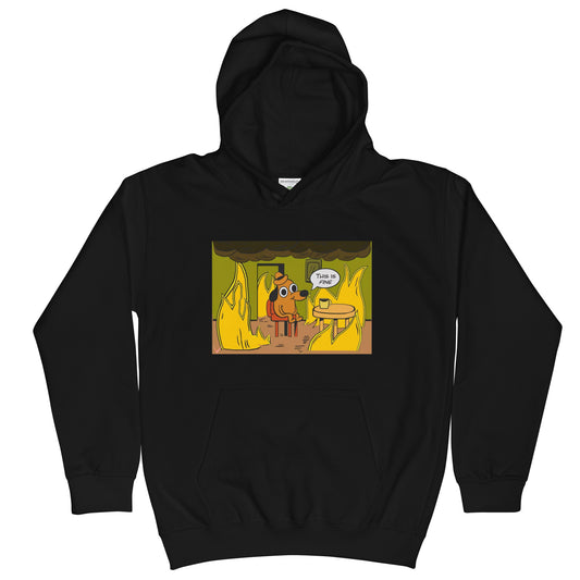 This Is Fine - Kids Hoodie