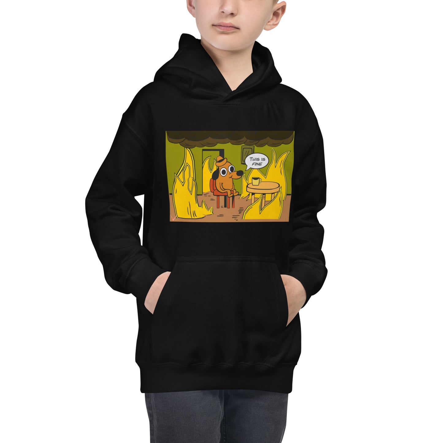 This Is Fine - Kids Hoodie