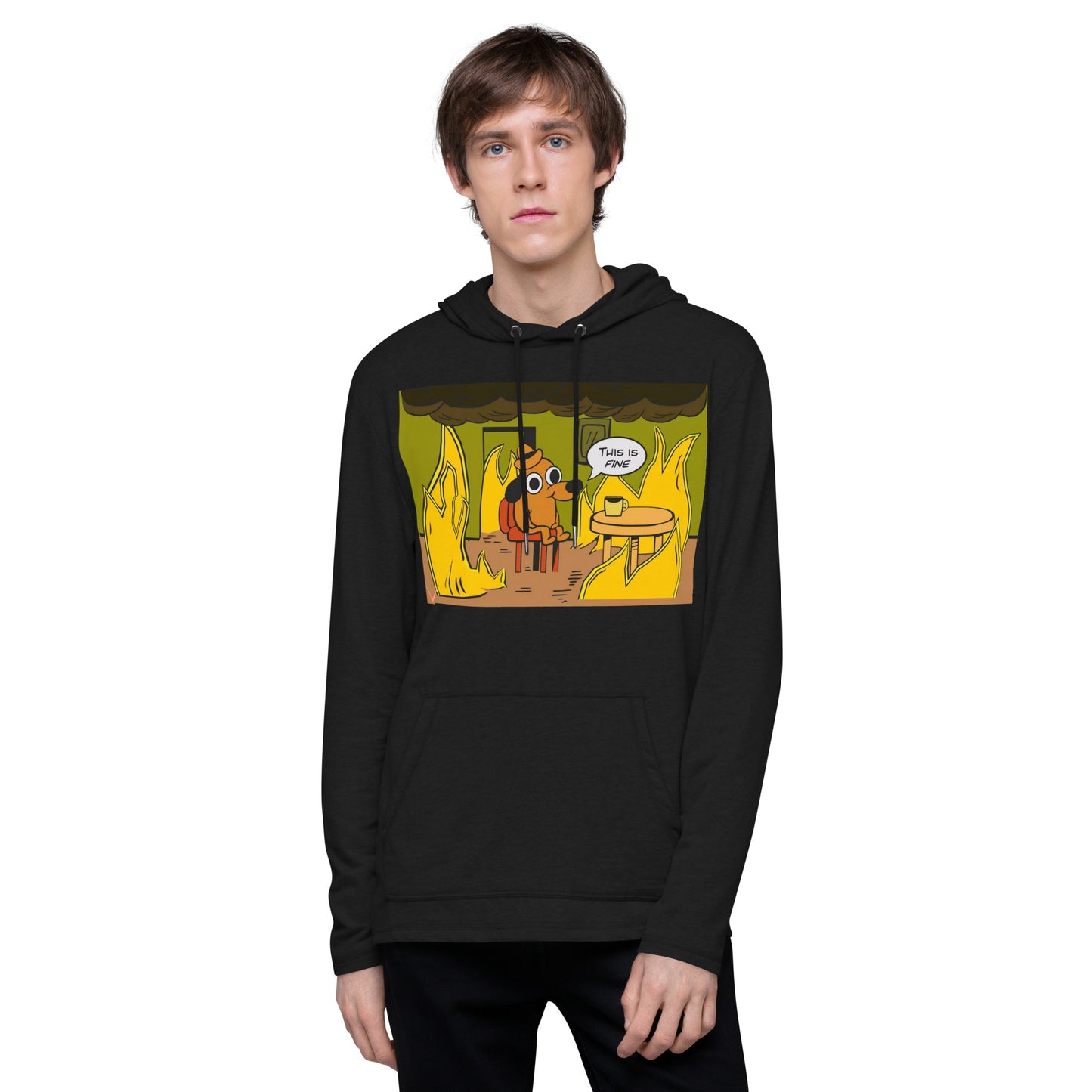 This Is Fine - Unisex Lightweight Hoodie