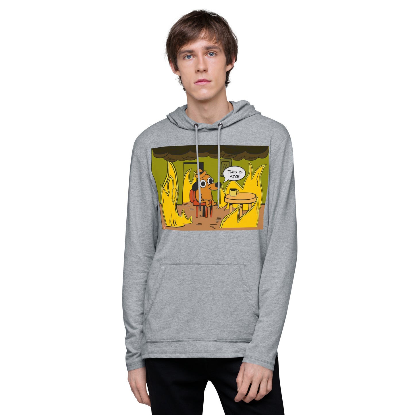 This Is Fine - Unisex Lightweight Hoodie